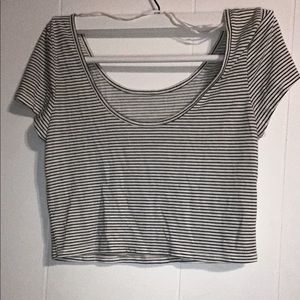 American Eagle - Small - Striped Black & White Crop Top